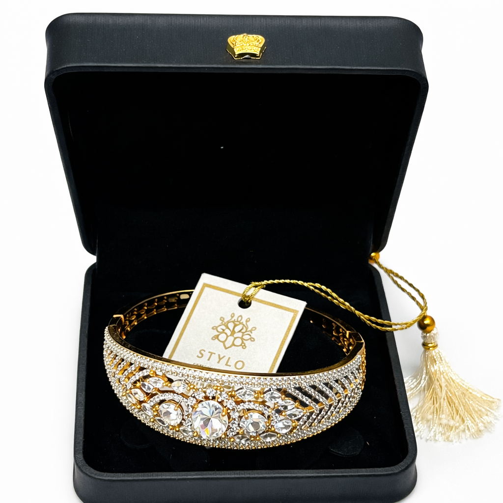 Golden One Carat Stone Bracelet