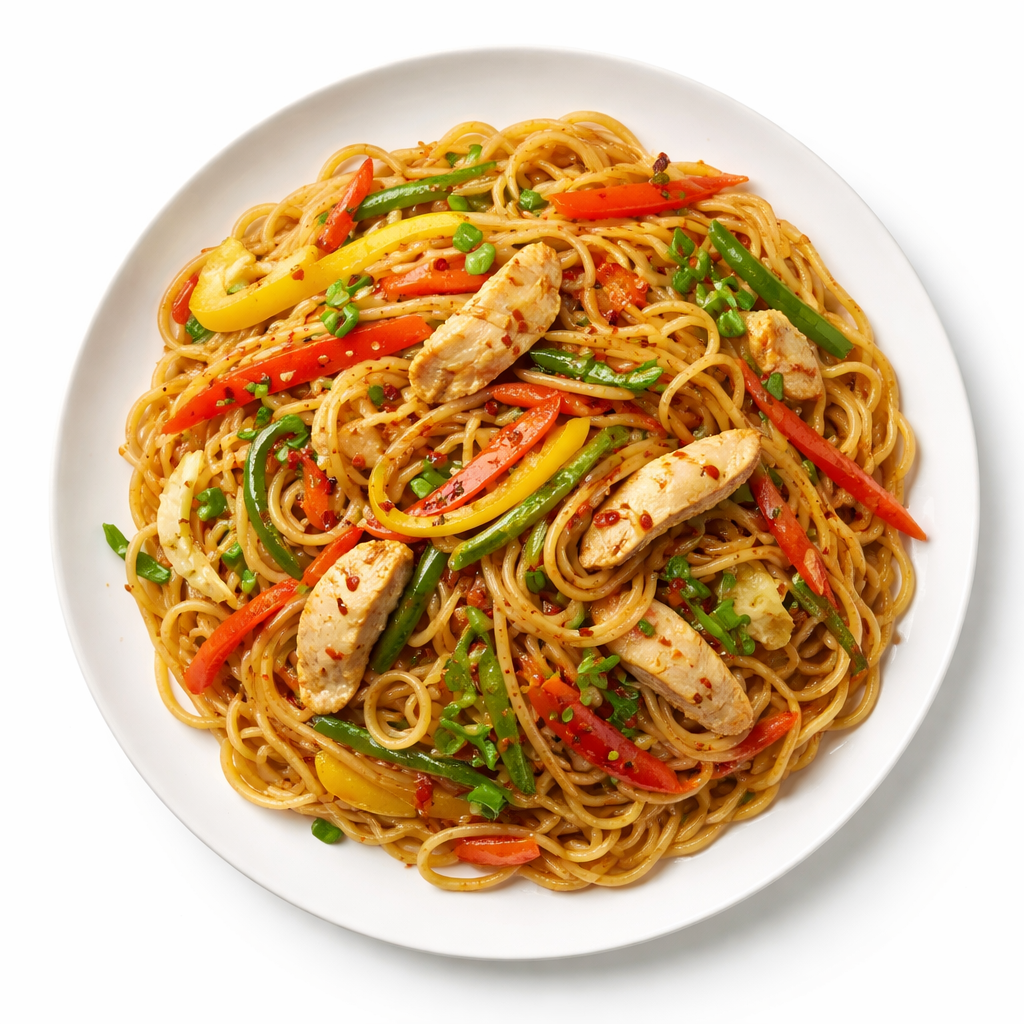 Chicken chilli chow mein