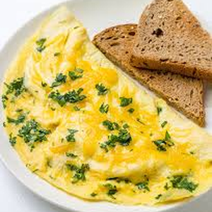 Bread with omelette