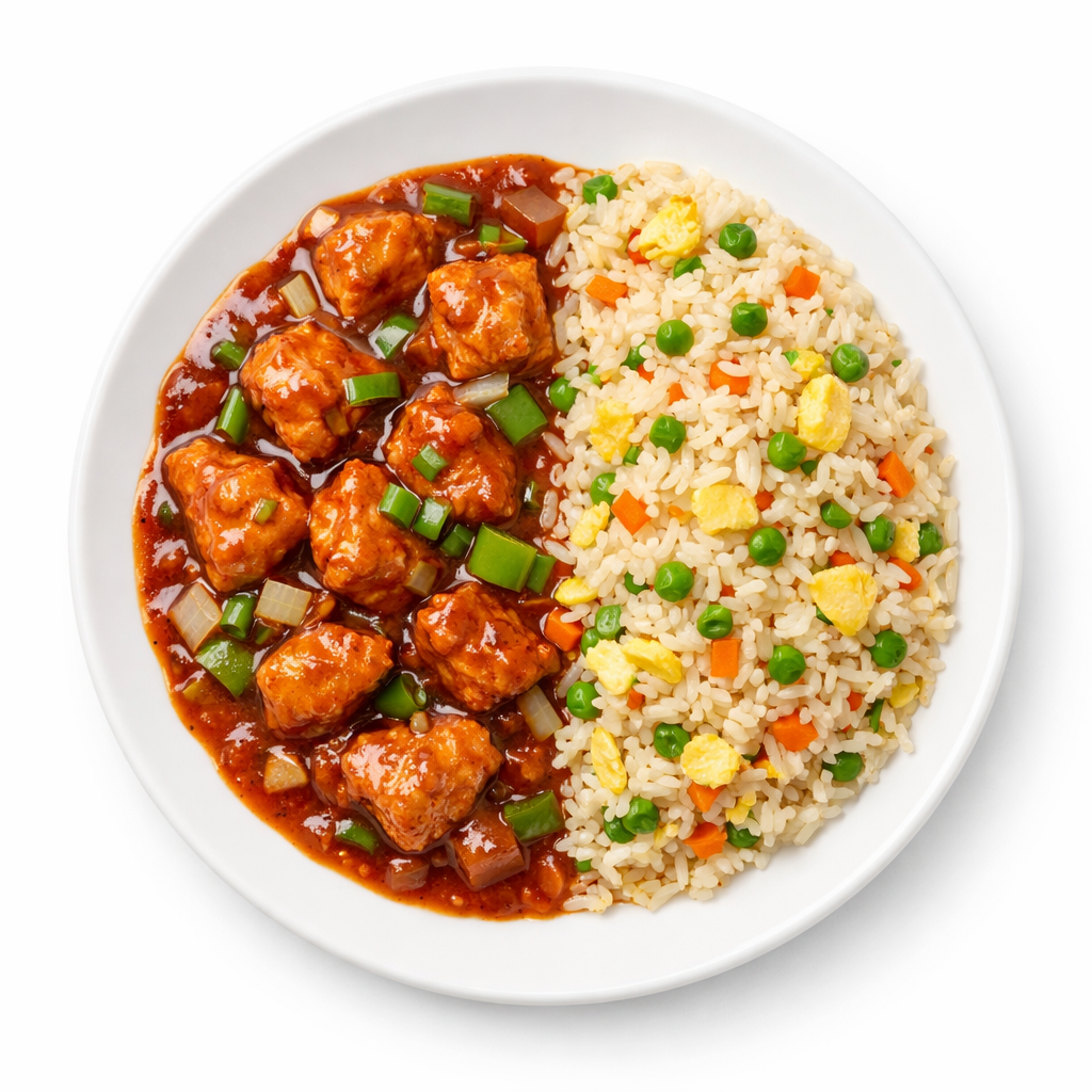 Chinese Manchorian with Egg Fried Rice