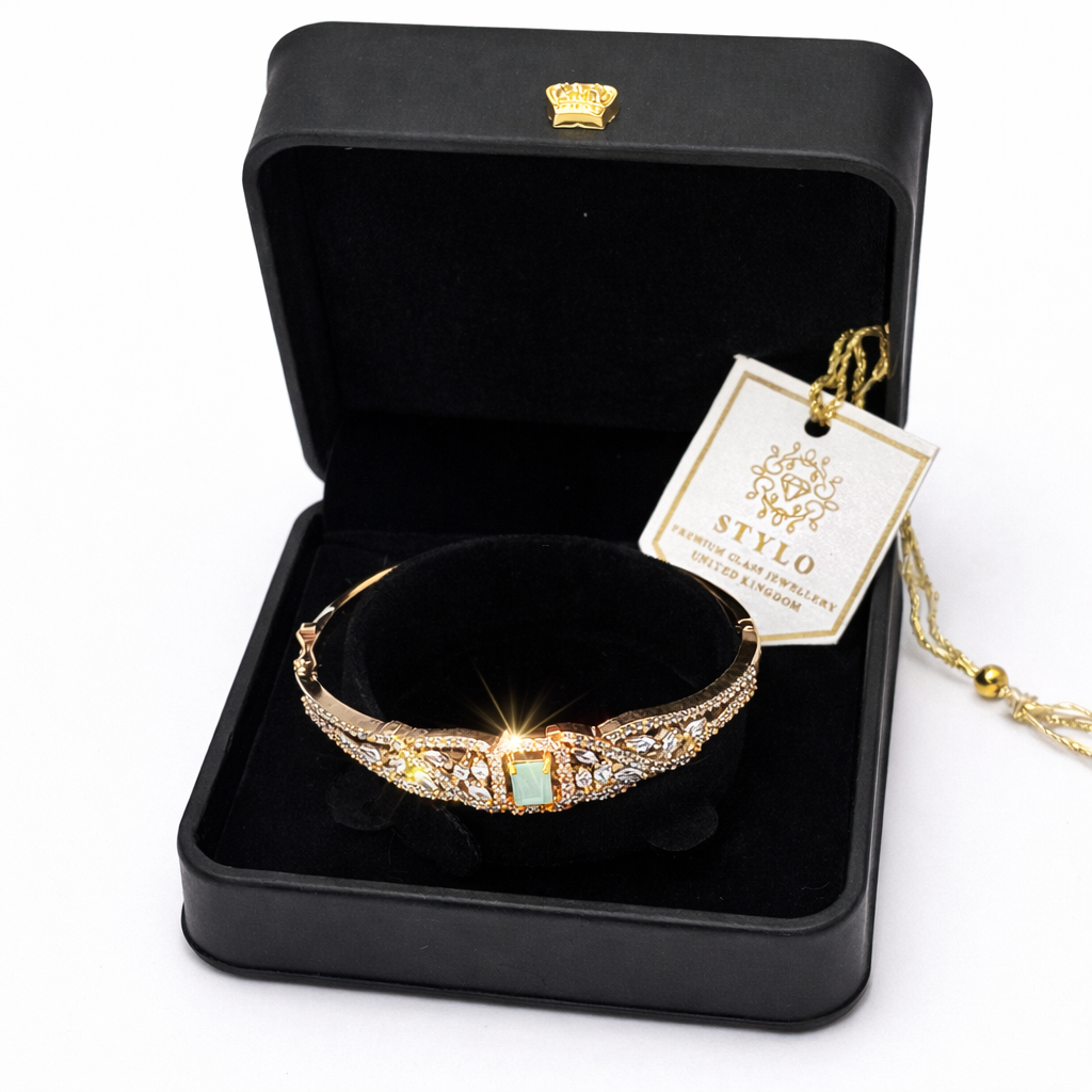 Golden  One Carat Stone Bracelet