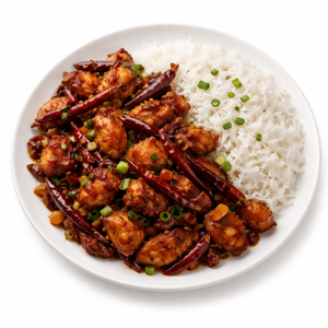 Chinese Meal with Rice Single Serving