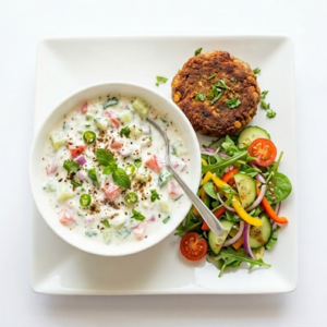 Raita ,Salad, Shami Kabab