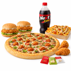 Zinger with large pizza and Chicken piece with loaded Fries Deal